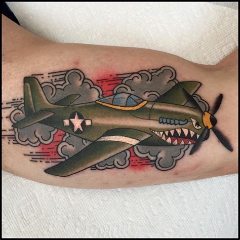 airplane tattoo|american traditional airplane tattoo.